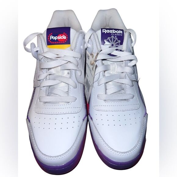 Reebok Workout plus Leather Popsicle Shoes Men's  White/Purple Training 9.5 - Picture 11 of 16